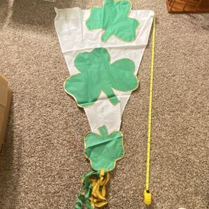 Double Sided Stitched Outdoor St. Patricks Day Flag - Shamrocks- 45in Long